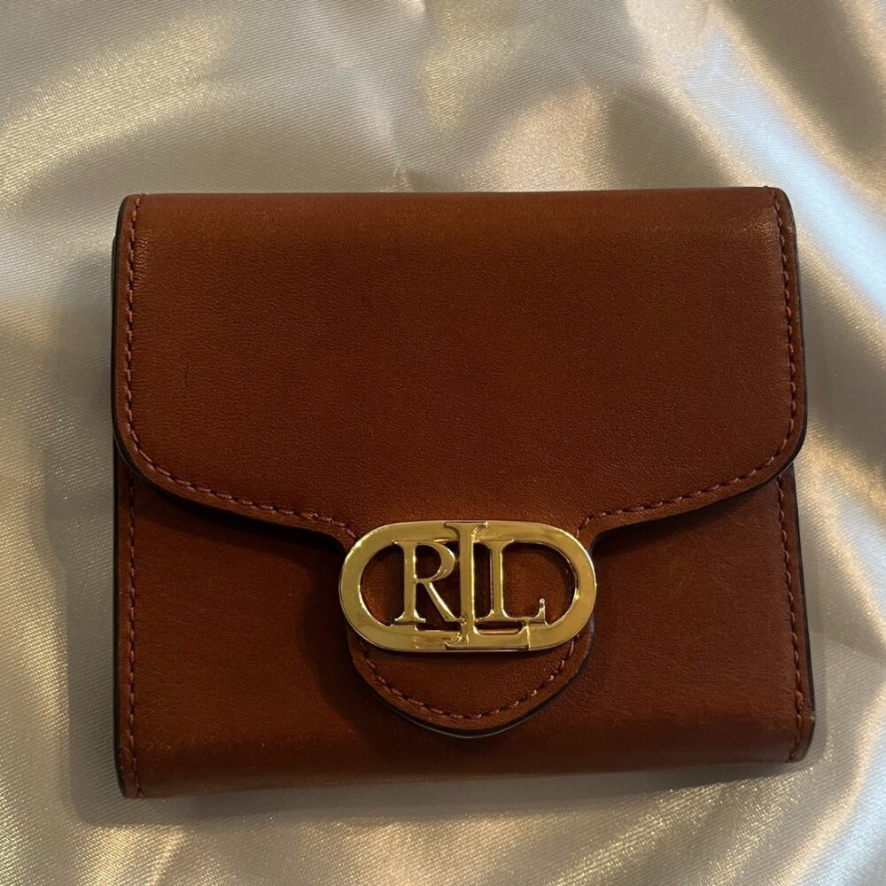 Lauren Ralph Lauren Brown Leather Compact Wallet